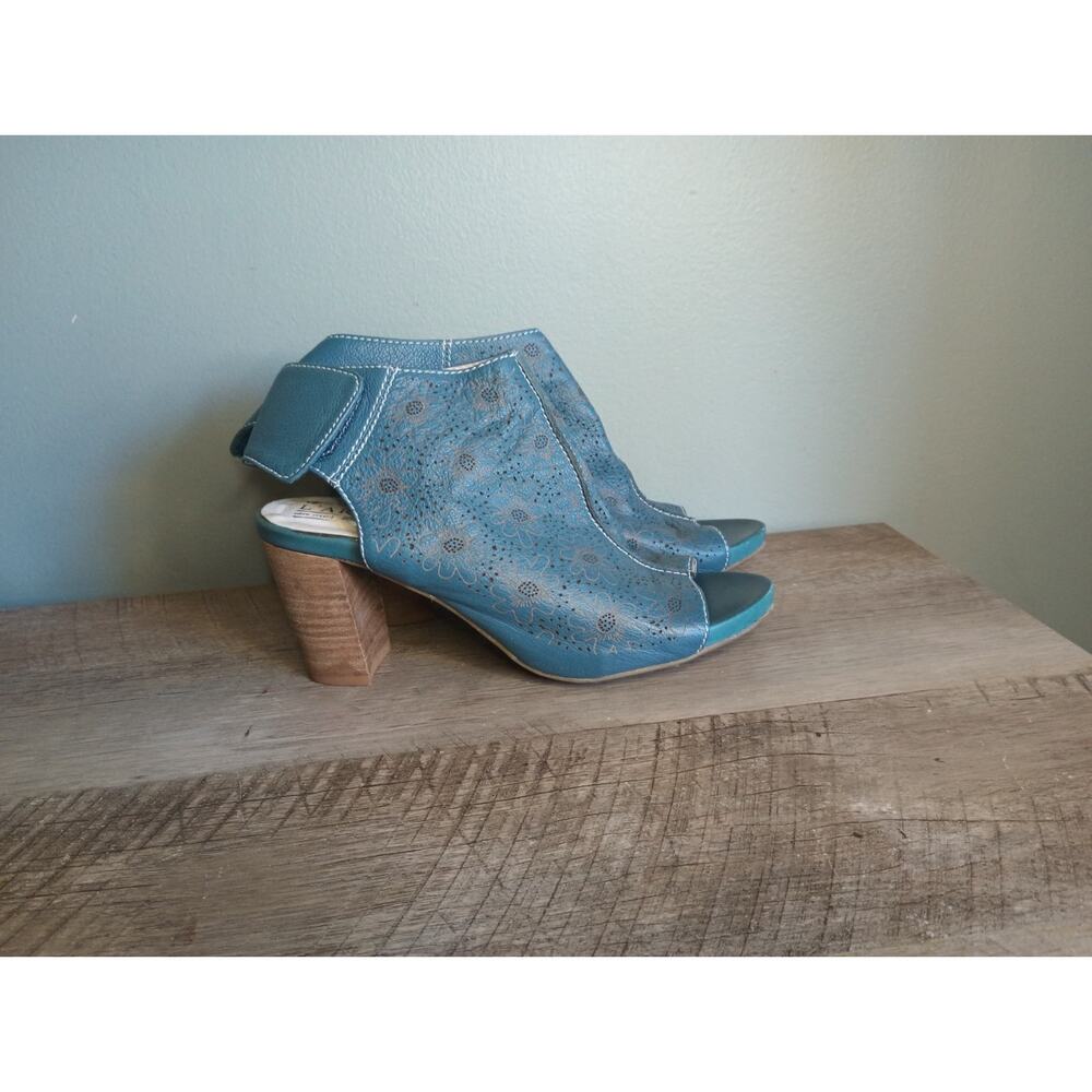 Spring Step L'Artiste Fab Open Toe Heeled Bootie 38 US 7-7.5 Floral Boho Whimsy